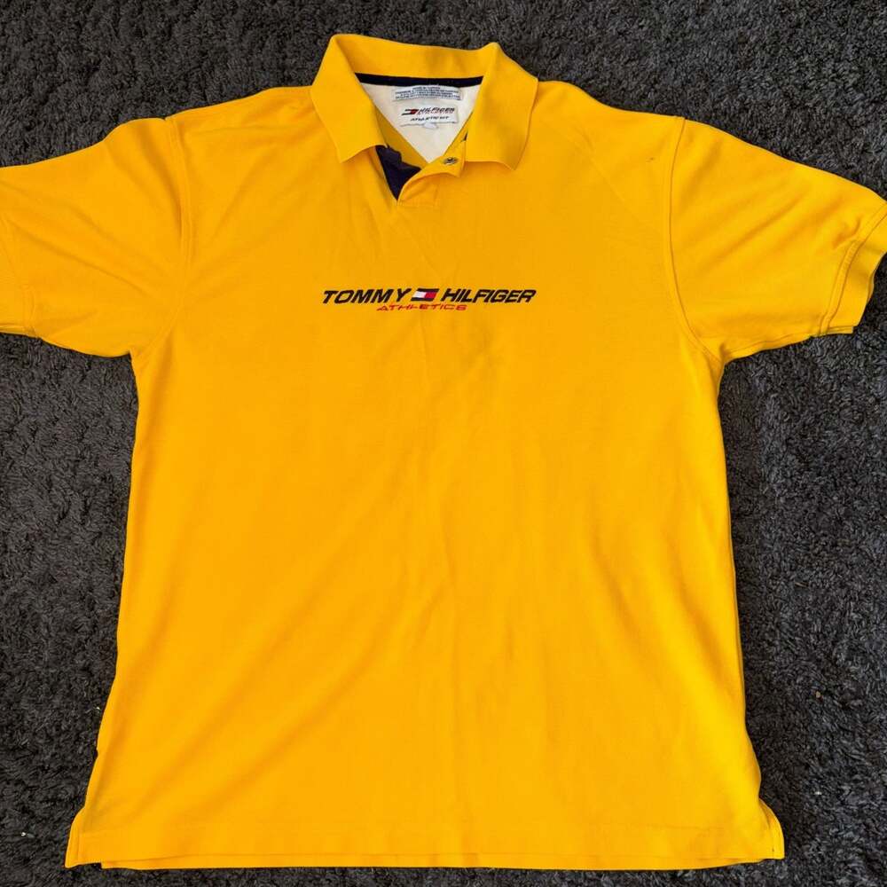 Vintage 90s Tommy Hilfiger Athletics Spell Out Polo Shirt